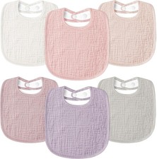 Baby Drool Bibs 6Pack Soft Square Adjustable Baby Bandana Bibs for Unisex