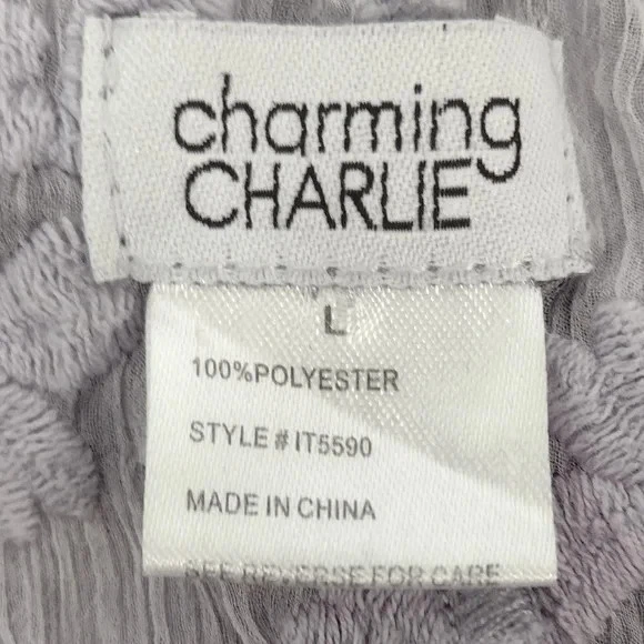 Женский кружевной топ Charming Charlie с оверлеем серый размер (L) - Изображение 3 из 4