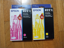 2028 GENUINE EPSON 822XL MAGENTA YELLOW INK WORKFORCE WF-3820 4820 4830-4834 822