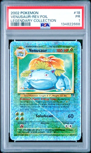 PSA 1 PR 2002 Pokemon Legendary Collection Venusaur 18/110 Reverse Holo Foil