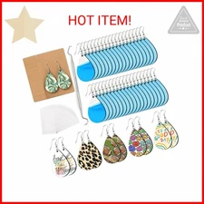 HTVRONT Sublimation Wood Earring Blanks Bulk - 50 Pcs with Blue Protective Film 