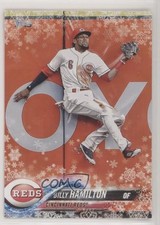 2018 Topps Holiday WalMart Mega Box Metallic Snowflake Billy Hamilton 3v8