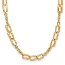 14k Yellow Gold Polished Fancy Link Necklace