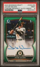 2023 Bowman 1st Draft Jacob Wilson Auto True Green Refractor /99 PSA 9
