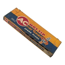 NOS AC-Delco Hot Tip Fire Ring Spark Plugs 45 3/8" 14mm England Box Of 10 Green