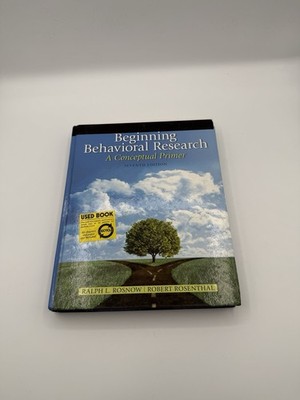 Pearson Seventh Edition Hardcover Beginning Behavioral Research Rosnow Rosenthal