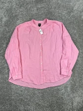 Gap Shirt Womens Xxl Pink Cotton Button Up New