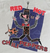 VINTAGE RED HOT CHILLI PEPPERS T-SHIRT 1986 BAD OTIS LINK FREAKY STYLEY RHCP XL