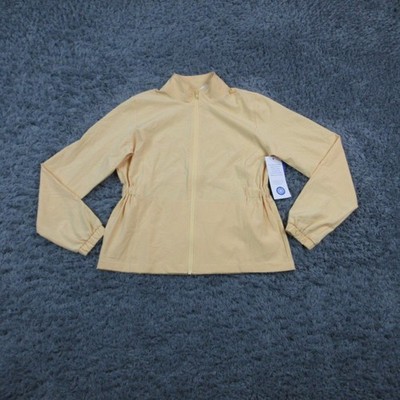 Threads 4 Thought Jacket Womens S Yellow Windbreaker Full Zip Pockets Elastic