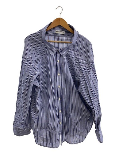 BALENCIAGA Other Pinched Collor Over Size Shirt 34 Cotton Blue Stripe Used