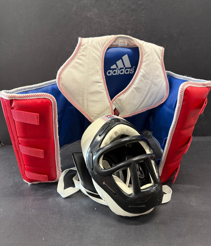 Adidas TaeKwonDo Reversible Chest Guard and Pro Force Head Guard Protector