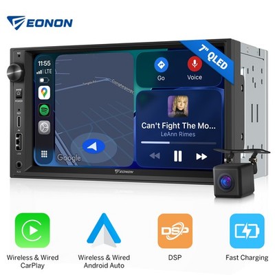 7'' QLED Android Auto Double DIN Car Stereo Wireless CarPlay USB DSP Audio 4x50W