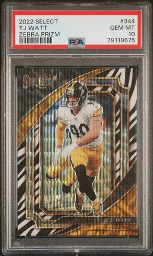 2022 Panini Select TJ Watt Zebra Suite Level Hobby Excl. SSP! PSA 10! 🦓