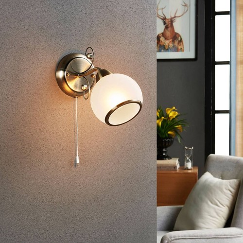 Lindby Wandleuchte, Wandlampe Innen 'Corentin' (Retro, Vintage, Antik) aus Glas - Bild 3 von 7
