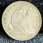 1857 Seated Liberty Half Dollar AU+++ In Grade Very Scrace This Nice