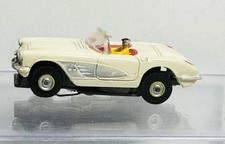 Aurora Vintage CORVETTE CONVERTIBLE 1960  s WHITE W/Vibrator Chassis HO Slot Car 