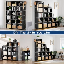 Mavivegue Bookcase 18-Cube Extra Large Book Shelf DIY Cube Storage Organizer