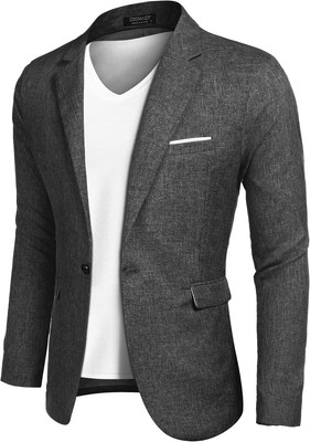 Men's Slim Fit Lightweight One Button Blazer Casual Sport Coat Suit Jacket