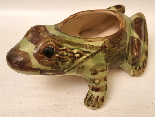 Vintage Mid-Century Brush McCoy Art Pottery 8" Figural Frog Planter B823 - VGC!