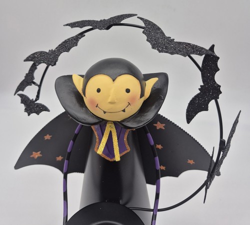Partylite Count Dracula Batcula Vampire Bats Candle Holder Halloween 13” W Box - Picture 6 of 8