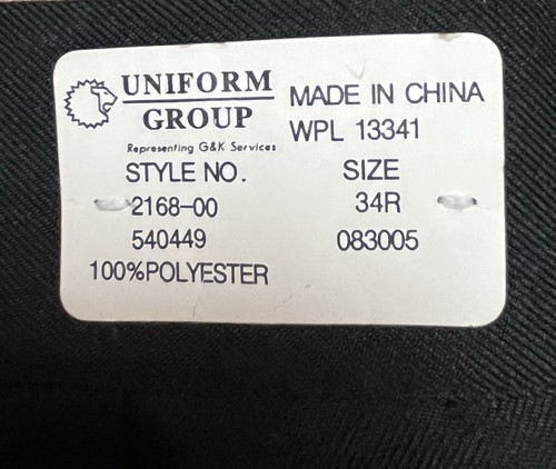Neu mit Etikett Uniform Group Polyester Uniformhose, schwarz, roher Saum Herrengröße 34R Taille - Bild 3 von 9