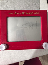 Etch A Sketch Magic Screen Drawing Toy, Red Frame with White Knobs