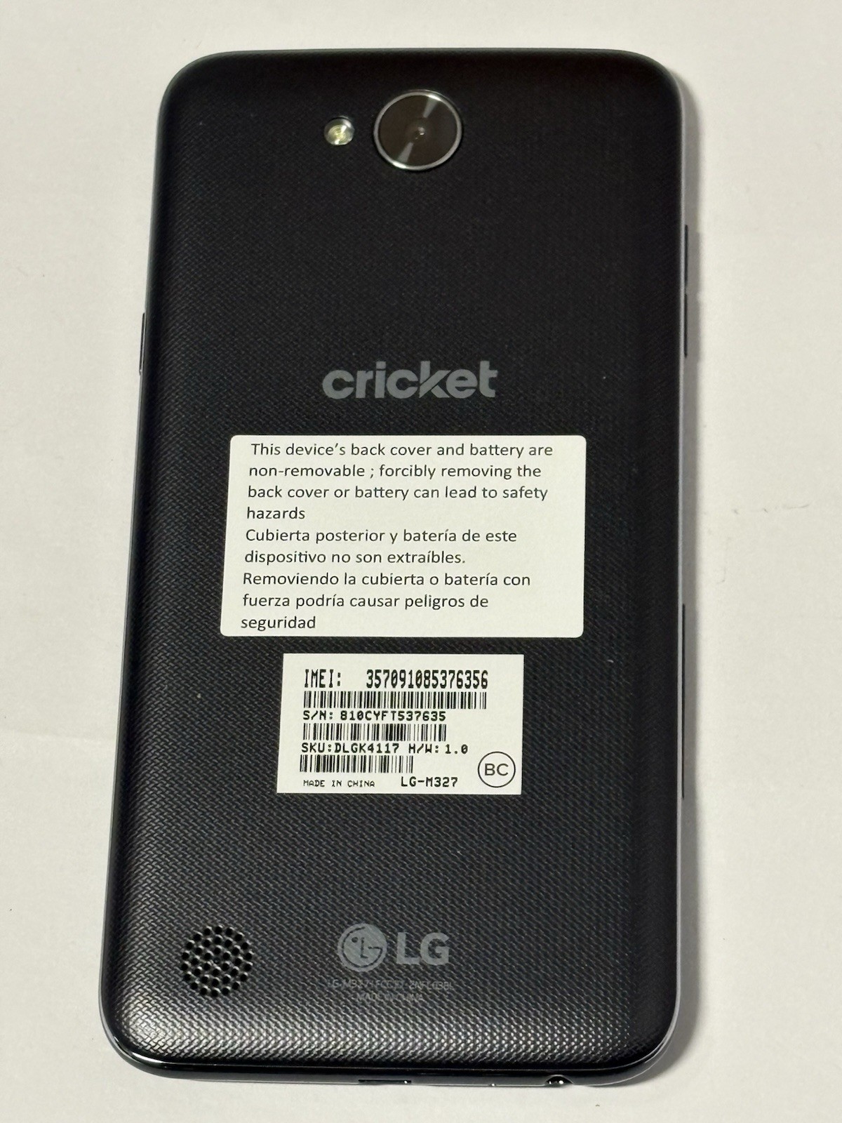 LG X Charge DLGK4117 Phone (Cricket)  Unlocked - Black