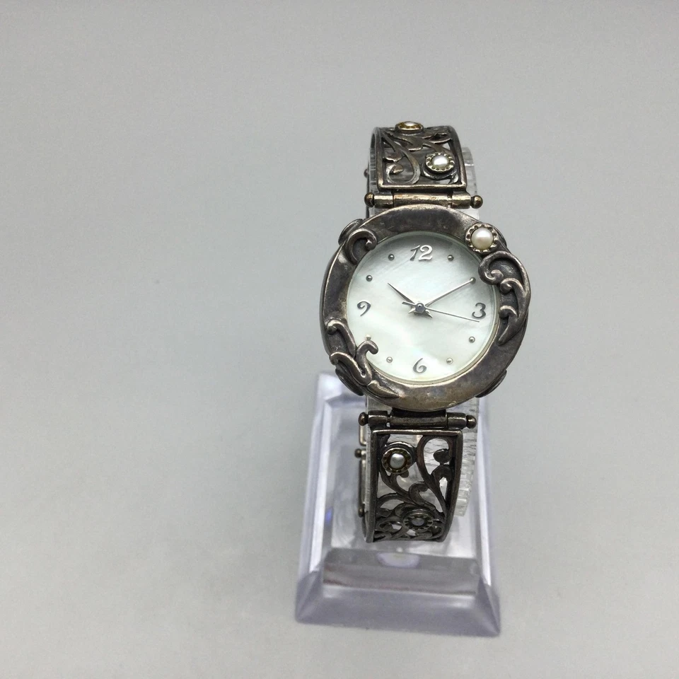 Серебро 925 прокрутки браслет часы женщин 25 мм швабра шкала новый аккумулятор 6,25" - Изображение 2 из 4