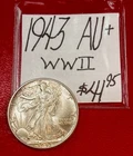 1943 Walking Liberty Silver Half Dollar (AU+) About UNC+! WWII Era! ENN Coins