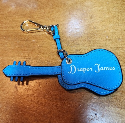 Draper James Guitar Key Fob Key Ring Purse Charm Keychain Blue Nashville TN - Picture 2 of 11