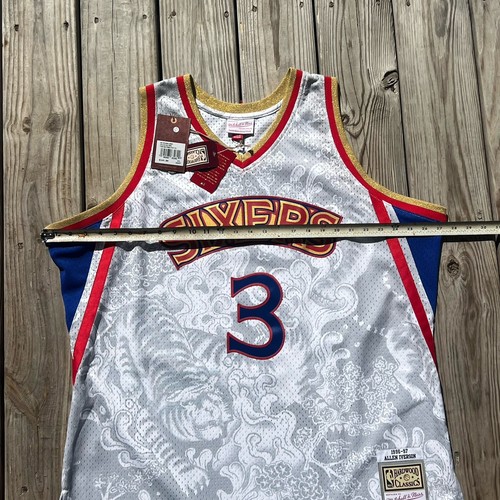 Men’s Mitchell & Ness NBA Swingman Jersey Philadelphia 76ers Allen Iverson 2XL - Picture 7 of 11