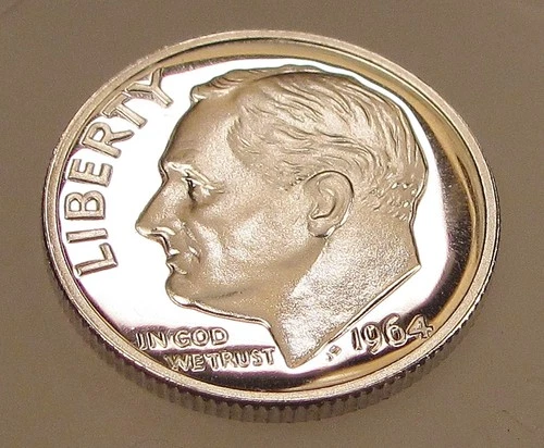 1964 Gem CAMEO  Proof Dime 90% Silver OUTSTANDING  ORIGINAL LUSTER  #803 ~ 11