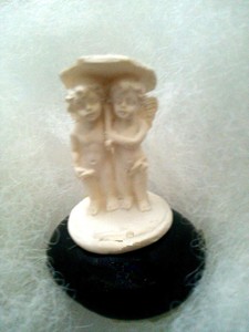 couple d'ange sculpture en pierre 5cm