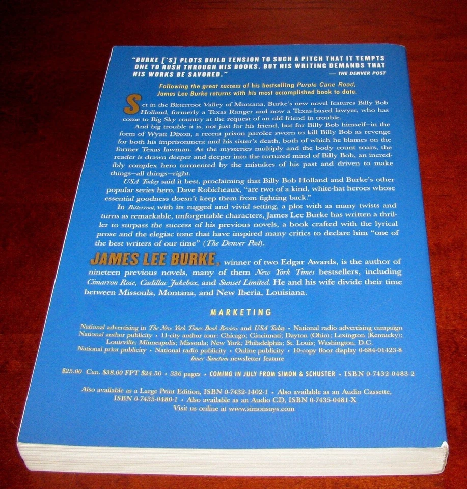 Bitterroot by James Lee Burke – ARC Advance Reader Copy Uncorrected Proof Rare - Image 2 of 4