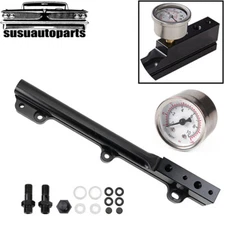 D Series High Flow Fuel Rail For D15B7 D15B8 D16A6 D16Z6 w/ Fuel Pressure Gauge
