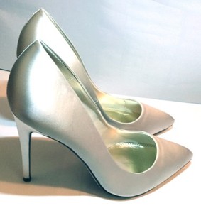 ivory satin pointed heels