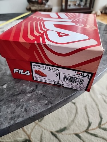 New in Box FILA Infant/toddler Sz 7, Impress LL Low Sneakers Bright Orange - Picture 15 of 15