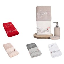 Asciugamani Ricamati da bagno set 2 pezzi viso ospite cotone idea regalo Mamma