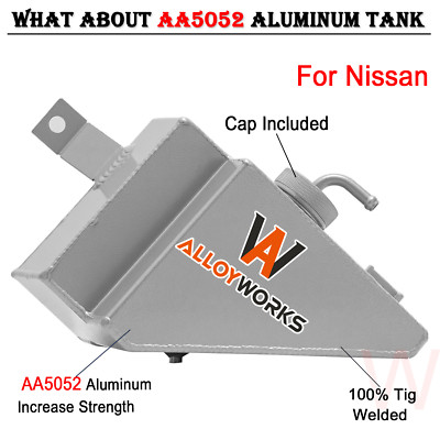 Aluminum Coolant Overflow Reservoir Catch Tank Fit For Nissan Skyline R31 Silver
