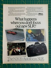 1986 Vintage Nikon N2020 Autofocus SLR Camera Photography Print Ad E1
