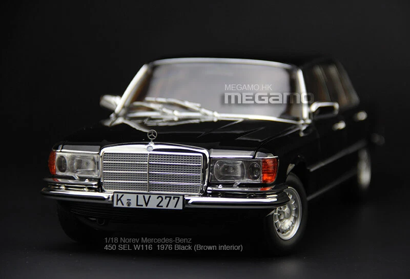 1/18 Norev Mercedes-Benz 450 SEL 6.9 W116 1976 Black Diecast fully open