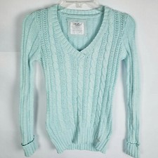 Justice Girls Size 12 Knit Green w Silver Sparkle Sweater