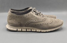Cole Haan Zerogrand D44059 Gray Perforated Wingtip Oxford Shoes Women's Size 8B