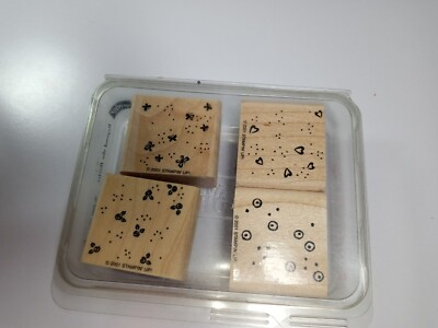 Stampin' Up! Rubber Stamp Set of 4-Beyond the Basics-Vintage-EUC