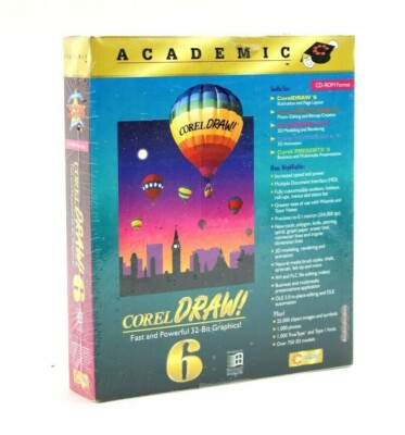 Vintage Microsoft Windows 95 Corel Draw! 6 Fast & Powerful 32-Bit Graphics New  