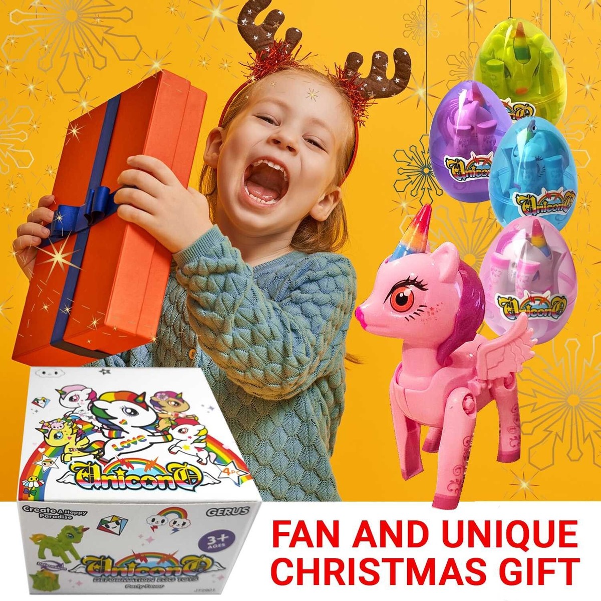 Christmas Unicorn Eggs Toys for Year Old Girls