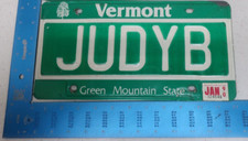 Vermont VT License Plate Tag 1990 90 Vanity Judy B Name Girl JUDYB #1