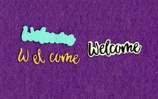WELCOME  4 with background die cuts scrapbook cards