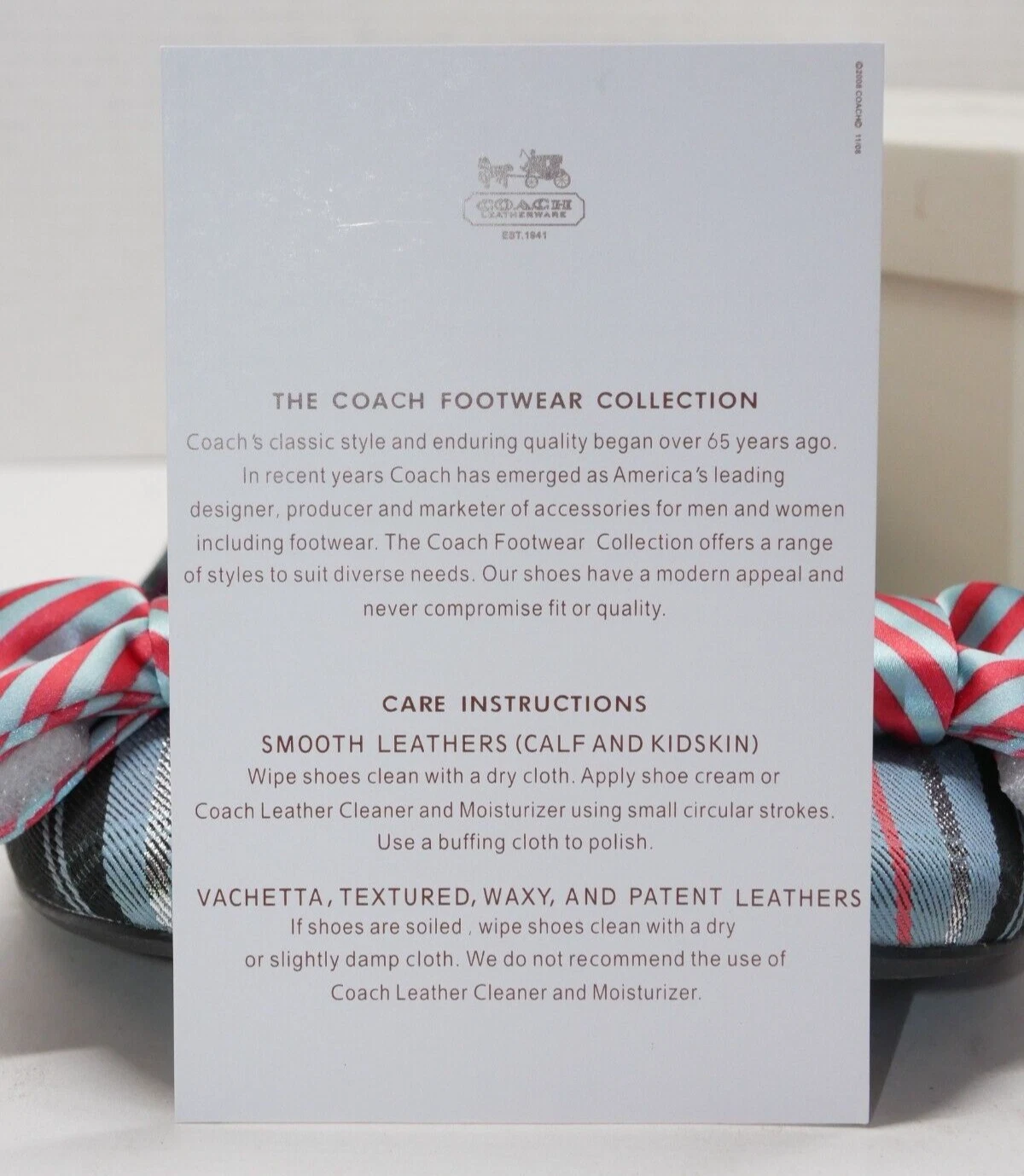 Scarpe eleganti piatte COACH Poppy Cambria tartan balletto a quadri fiocco grande taglia 5 0 M