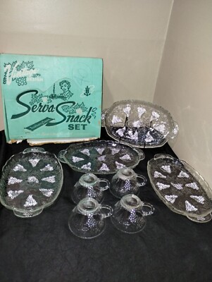 Vintage Anchor Hocking Serva-Snack 16 Piece - Service for 4